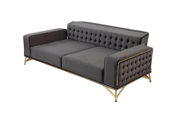 Dizainera dīvāns 3 vietām Chesterfield dīvāns Pārklājuma dīvāni Dizaina brūns