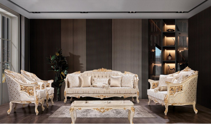 Luksusa dīvāns Chesterfield komplekts dīvāni 3+3+1+1 vietas dizainera grupa 4 gab. Jauns