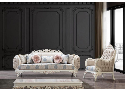 Sofas komplekts Klasiskas luksusa dīvāni Krēsli Dzīvojamā istaba komplekts 3+1 vietu Chesterfield.