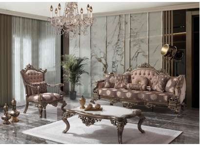 Polstersofa Chesterfield Garnitur Sofagarnitur Stoff Sofa Beige Set dīvāns