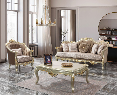 Dīvāns Sofa Set Trīsvietīgs Krēsls Dīvāns Komplekts Beža mīkstais dīvāns
