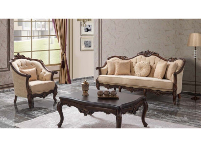 Polstersofa Chesterfield Garnitur Sofagarnitur Stoff Sofa Beige Set  Polsteris Chesterfield komplekts, auduma dīvāns, beige dīvāna komplekts