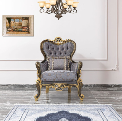 Sofas Chesterfield polstermēbeles Zila divvietīga dīvāna krēsls komplekts