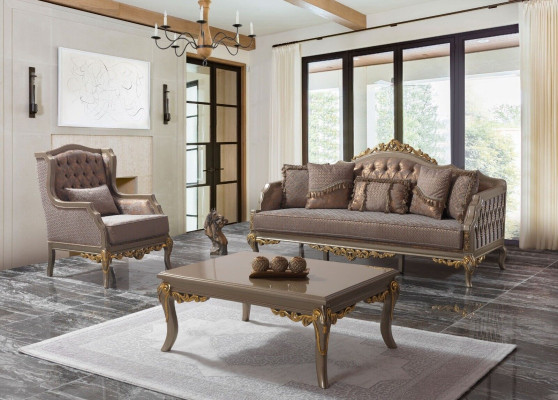 Sofagarnitur Polstersofa Sofa Couch Braun Stoffsofa Chesterfield Set Couchen -> Dīvānu komplekts Šerbju stila dīvāns Dīvāns Brūns Auduma dīvāns komplektā murmāt