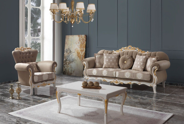 Sofas komplekts Dīvāns Chesterfield komplekts ar 3+1 sēdvietām brūniem auduma dīvāniem