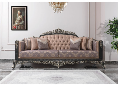 Trijvietīga sofa 3-vietīga mīkstā noapaļošanās dīvāns auduma dīvāns bez krāsas Sofa Kanapa.