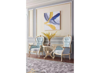 Dzīvojamā istaba komplekts 2 krēsli galdiņš 3 gab. Luksusā iekštelpu kluba mēbeles