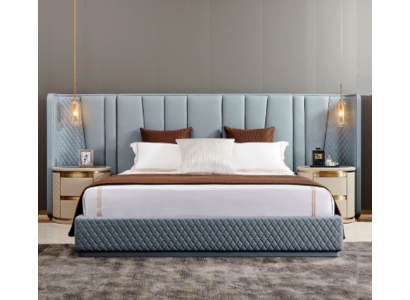 Lielā guļamistaba divguļamā gulta dizainera gultas koka rāmis gultas pārklājums.