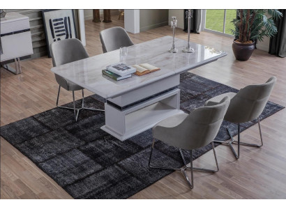 Modernais ēdamistabas komplekts sastāv no 5 gab. ēdamgalds un 4x krēsli Jaunums