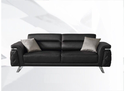 Moderns trīsvietīgs auduma dīvāns Dīvāns 3 sēdvietas Polster sofa melna dizains