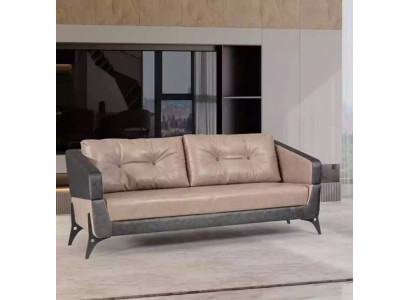 Trijvietīgā sofa luksusa mēbeles darba telpas polsterēts audums biroja mēbeles