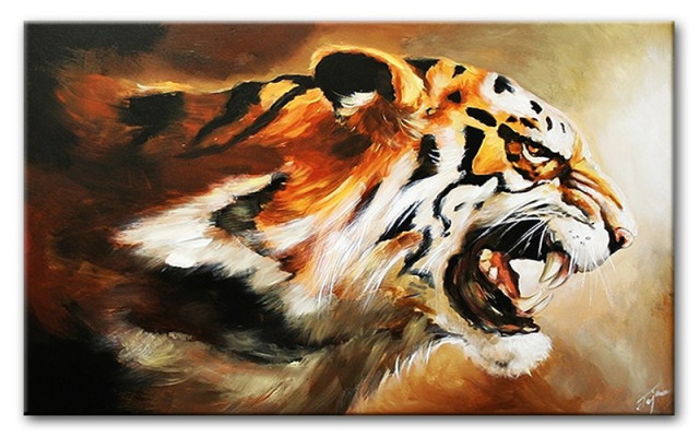 Attēli eļļas glezna, eļļas gleznas XXL attēli Tigra Leoparda Zilā gorila attēls 200 x 125 cm G94762