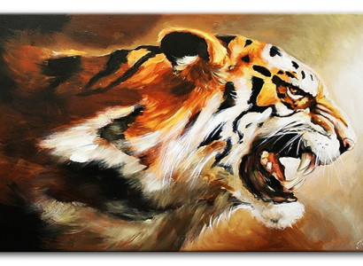 Attēli eļļas glezna, eļļas gleznas XXL attēli Tigra Leoparda Zilā gorila attēls 200 x 125 cm G94762