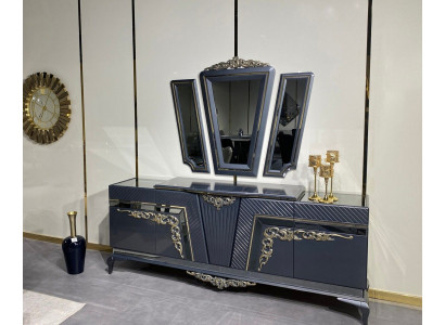 Sideboard Moderne Kommode Anrichte Schrank mit 3 Spiegel Stauraum Barock Skaļžaina Moderna Komoda Galdiņš ar 3 spoguļiem Glabāšanas vietas Baroka stilā