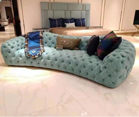 Dīvāns 3 sēdvietas Chesterfield zaļš polster sofai dizaina mākslīgais āda jauns moderns