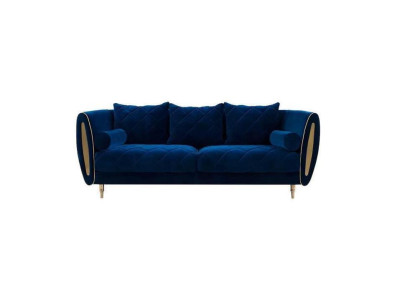 Dizains Zils 2-vietīgs Atpūtas Dīvāns Dīvāns Tekstils Polster Couch Audums Dīvāns