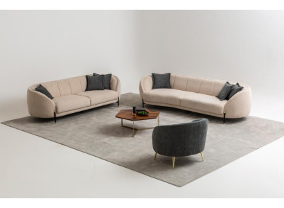 Sofagarnitūras 4 3 1 sēdētāja dzīvojamā istaba Komplett dīvāns komplekts Beige Modern Set