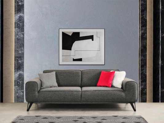 Pilsoņu 3-vietīga auduma mīkstā krēsla Moderns dizains Dzīvojamā istaba Tekstils Auduma Materiāls