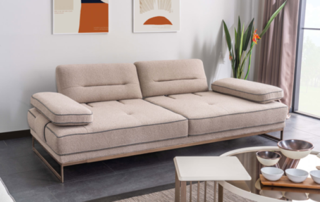 Stilīga beige krēslaistaba Trejos sēdvietu dizainera mīkstajām mājsēdvietām