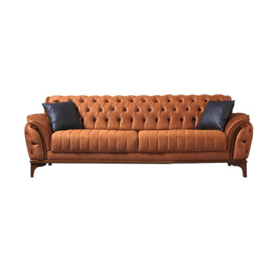 Chesterfield dīvāni Dizainera dzīvojamā istaba Garnitūra Apgādāts ar 2 tekstila dīvāniem.