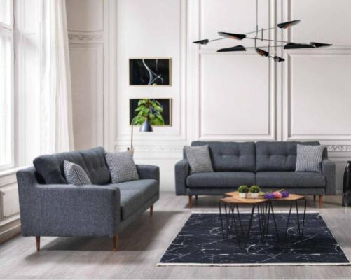 Peleka dzīvojamo istabas dīvānu sēta Luksusso 2x polster sofa teksta mēbeles