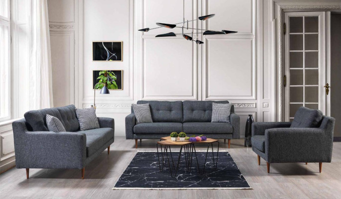 Peleka dzīvojamo istabas dīvānu sēta Luksusso 2x polster sofa teksta mēbeles