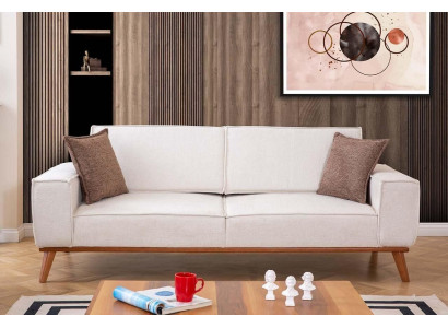 Baltā viesistaba, eleganta 3-vietīgā dizainera krēsla 2 gabalu komplekts
