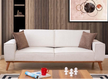 Baltā viesistaba, eleganta 3-vietīgā dizainera krēsla 2 gabalu komplekts