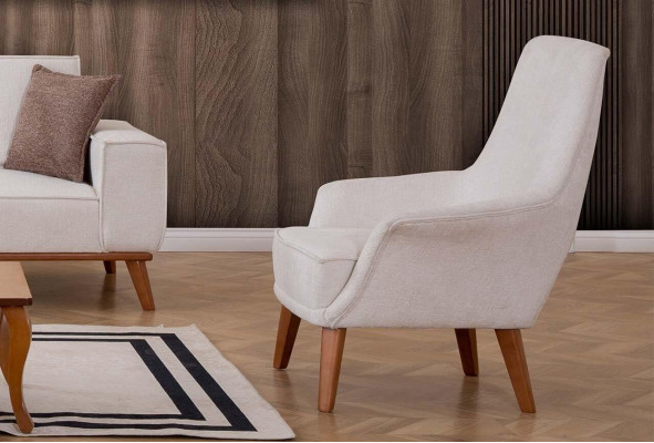 Baltā viesistaba, eleganta 3-vietīgā dizainera krēsla 2 gabalu komplekts