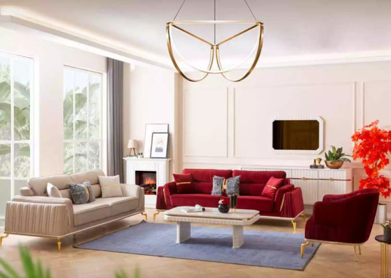 Sofas komplekts 331 Iestatīt dzīvojamā sekrētiņā Mēbeļu komplekts Modernas dizains 3 gab. jauns