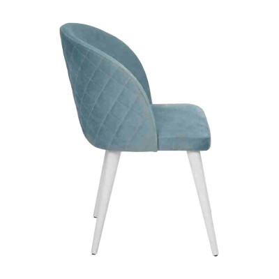 Luksusa ēdamistabas koka 6 krēsli zils bez rokām jaunā dizaina polsterēts krēsls