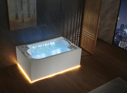 Vannas vanna  iekštelpu virpojošā vanna Spa vanna ar LED apgaismojumu 180x120