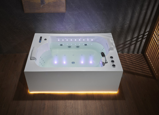 Vannas vanna  iekštelpu virpojošā vanna Spa vanna ar LED apgaismojumu 180x120