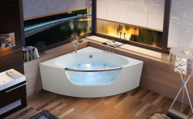 Stūres vanna Stūres vanna Hidromasāžas Atpūtas vanna Spa Iekštelpu vanna