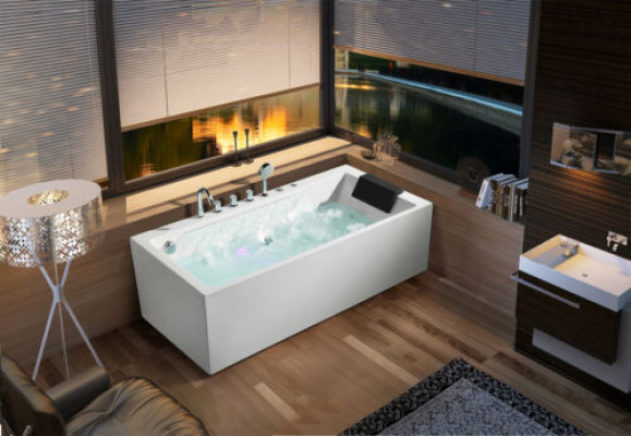 Viesistabas vannasistaba Spa vannas LED apgaismojums masāžas caurules burbuļvanna
