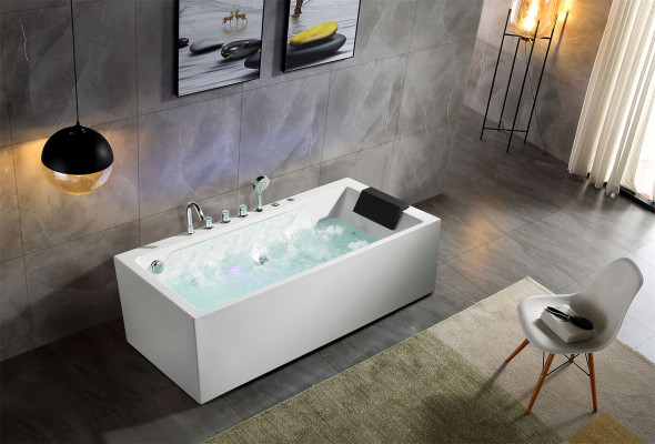 Viesistabas vannasistaba Spa vannas LED apgaismojums masāžas caurules burbuļvanna