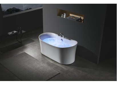 Akrila inteerākta vanna iekštelpu burbuļvanna mājas spa balta