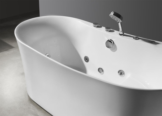 Akrila inteerākta vanna iekštelpu burbuļvanna mājas spa balta
