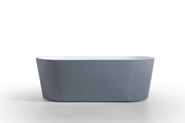 Vannaistaba akrila vanna Stāvvanna Brīvi stāvoša Pelēka