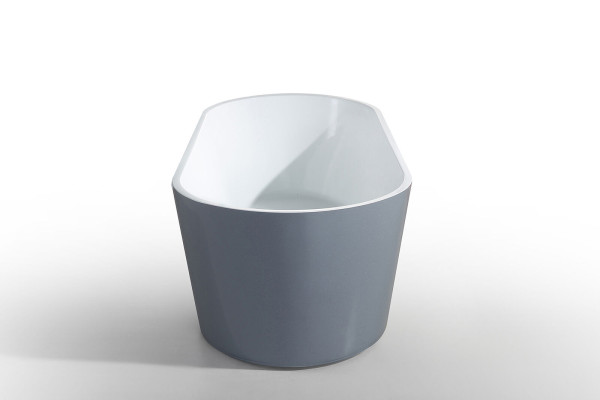 Vannaistaba akrila vanna Stāvvanna Brīvi stāvoša Pelēka