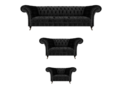 Chesterfield mīkstās mēbeles komplekts 3 daļās Jauna viesistaba dīvāna komplekts