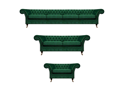 Mēbeles zaļas dīvāns Chesterfield krēsla dzīvojamā istaba 4+2+1 dīvānu komplekts