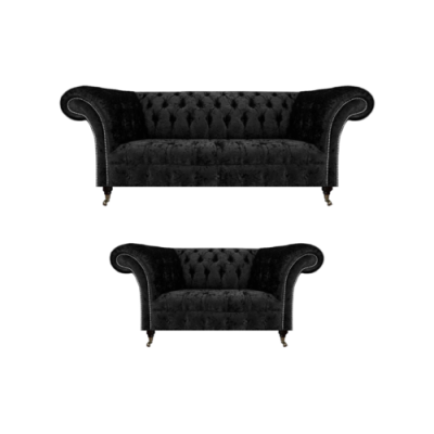 Jauna komplektā sofa trīskrēslu dīvāns "Chesterfield" divkrēslu dīvāni dzīvojamajā istabā.