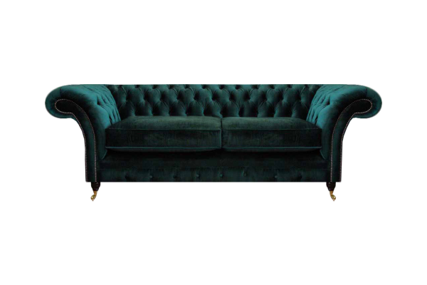 Luksusa divdzīvīšu dīvāns Tekstils Chesterfield polsterseat istabā