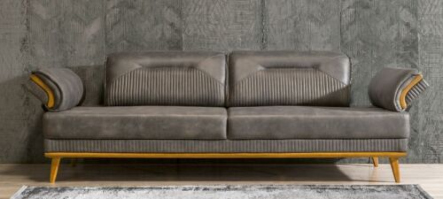 Peleku mīkstais 3-vietīgs dzīvojamā istaba dīvāns ar luksusa tekstila pārklājumu