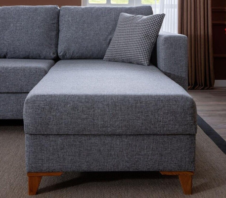 Stilīga pelēka polsterēta dīvāna dizainera stūra dīvāns dzīvojamā istaba sēdekļa dīvāns jauns