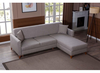 Pelēks auduma dīvāns Dzīvojamā istaba Dizaina Dīvāns Luksusa stūra dīvāns Jauns