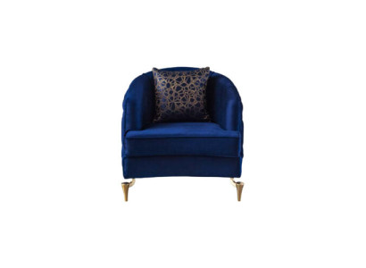 Moderns Chesterfield 2x krēsls Zilā Mēbeles Tekstils audums Dzīvojamā istaba Jauni