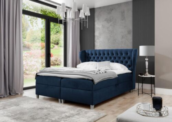 Luksusa kārba pavasara gultas guļamistaba gulta gultas paterijs Moderns 160x200cm Koks