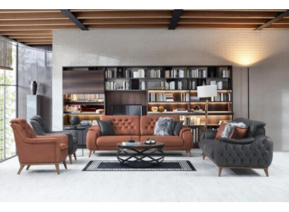 Sofas sežamu komplekts 3+3+1+1 vietnes Dizainera dzīvojamo telpu komplekts Moderns no 4 gabaliem jauns